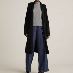 Aritzia Wilfred Free Duster Sweater Open Cardigan Black Knit Women’s XXS Chic